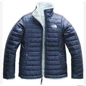 The North Face  Full Zip Reversible Mossbud Swirl Fleece Jacket Blue Large 14/16